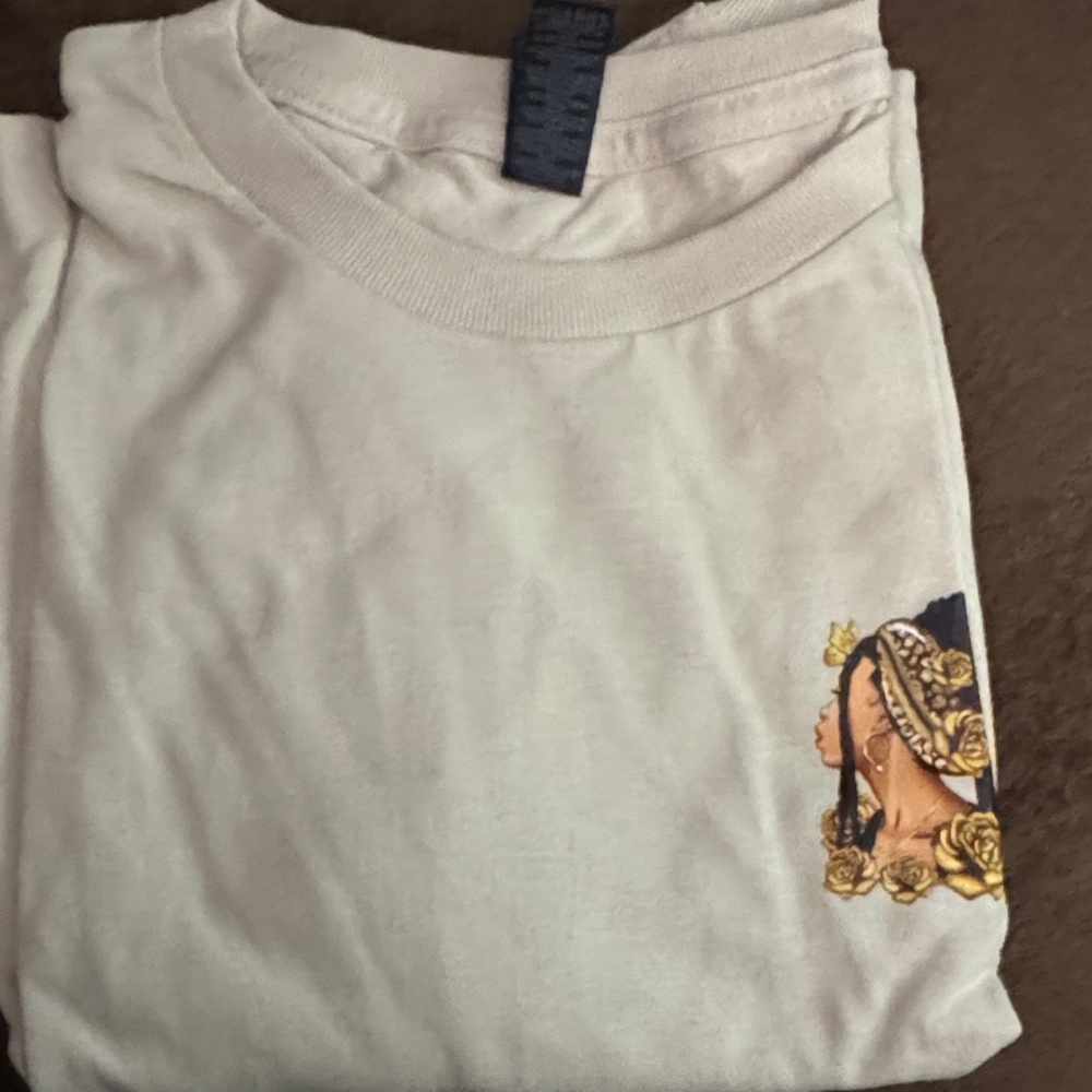 Cream Tee with Artistic Design